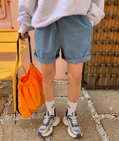 リベットウォッシングバンディングショーツ