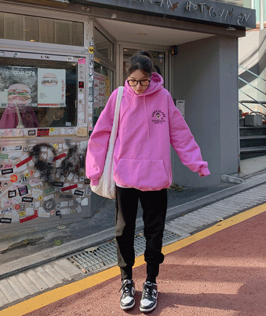 サンタナ塩ピグ起毛フードティーシャツ