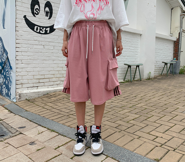[男女共用]フェリーカーグポケットバンディングバミューダパンツ