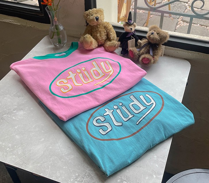 [男女共用]スタディナ染色配色半そでTシャツ