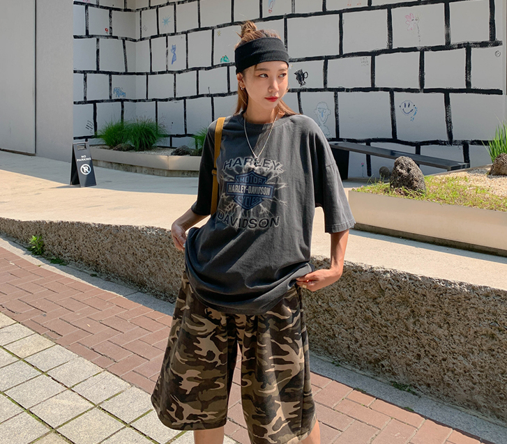 [男女共用]ワンディウォッシングカモバンディングバミューダパンツ