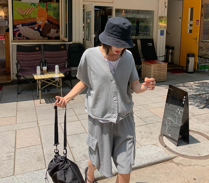 モックピグメントブイネックベスト