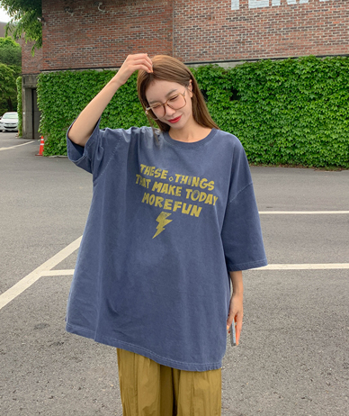 [男女共用]サンダーナ塩ピグメント半そでロングTシャツ