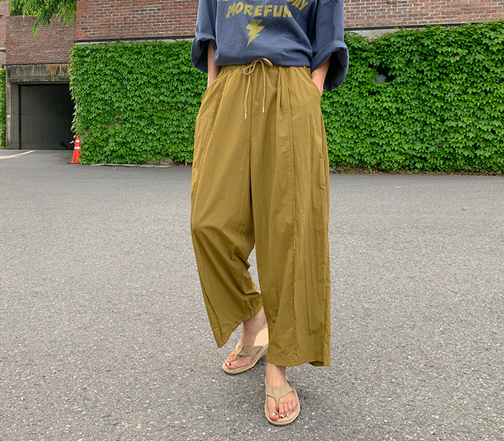 カイルバンディングピンタックワイドパンツ