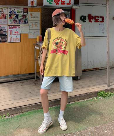 [男女共用]バウナ炎ピグメント半そでロングTシャツ