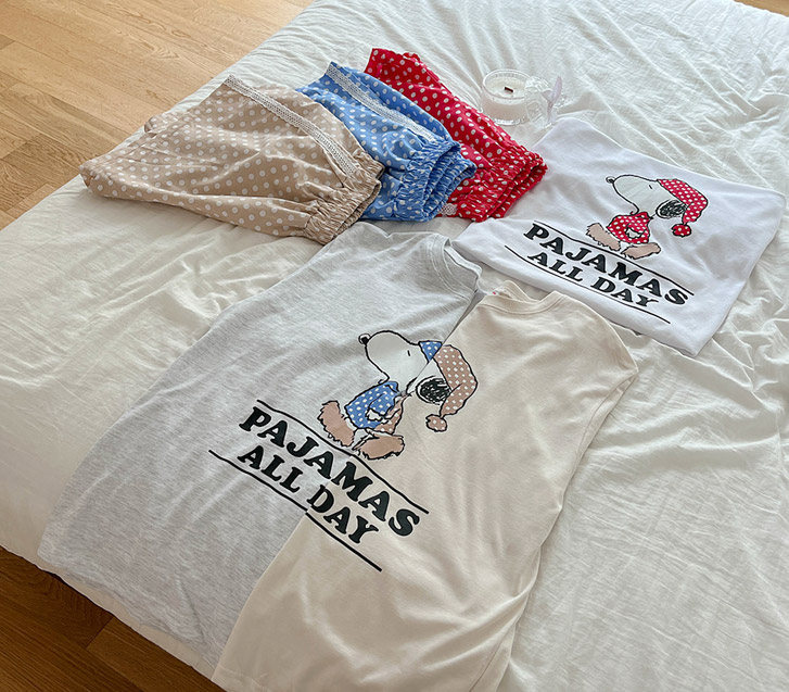 スヌーピー半そでティートートハーフパンパジャマセット