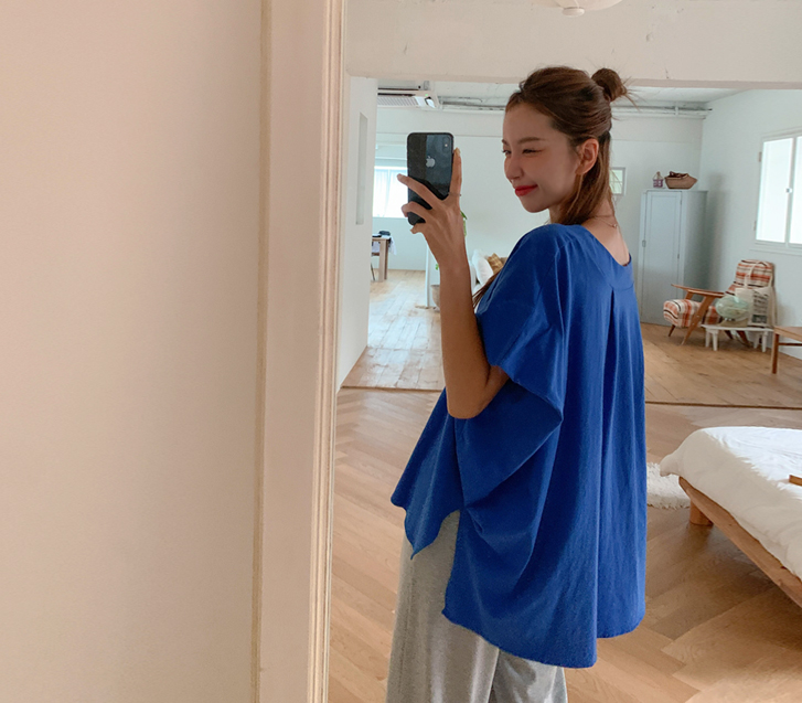 シンセボートネック アオリ アンバル半そでティーシャツ