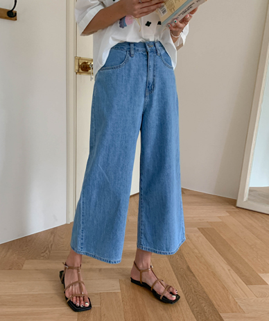 ボーエンデニムバンディングパート8ワイドパンツ