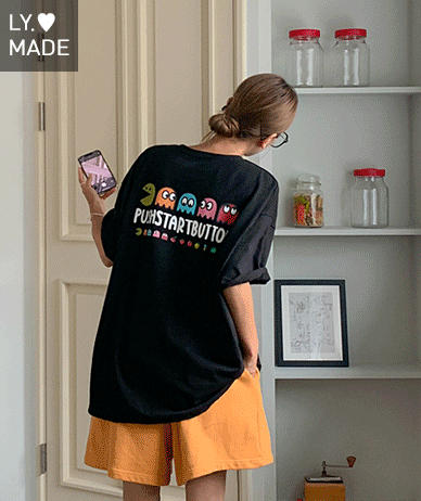 [男女共用]キッチプッシュキャラクターナヨム半そでTシャツ