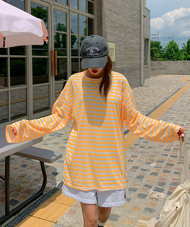 [男女共用]サマーダンガラ長袖ロングTシャツ