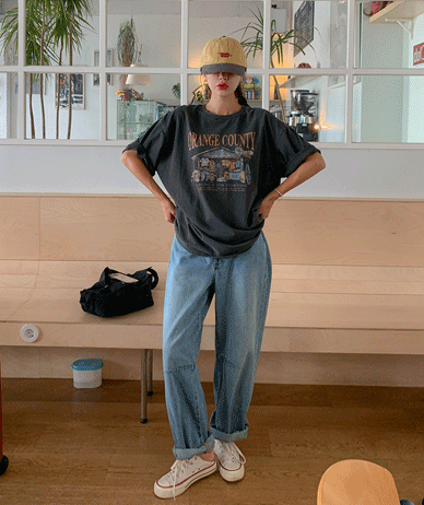 [男女共用]カイルデニム切開ワイド排気パンツ