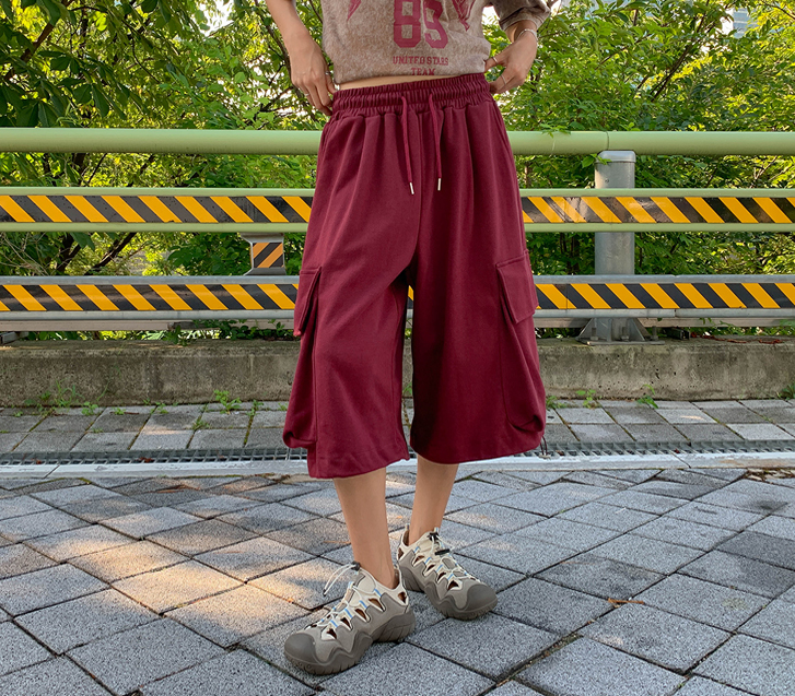 [男女共用]マイルバンディングストリングバミューダカーグ6部ハーフパン
