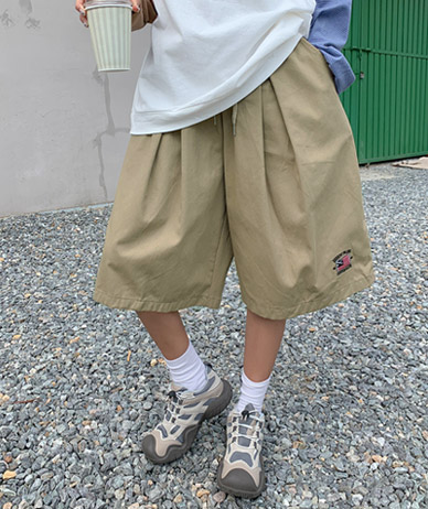 [男女共用]カスタムパッチバミューダバンディングコットン7部パンツ