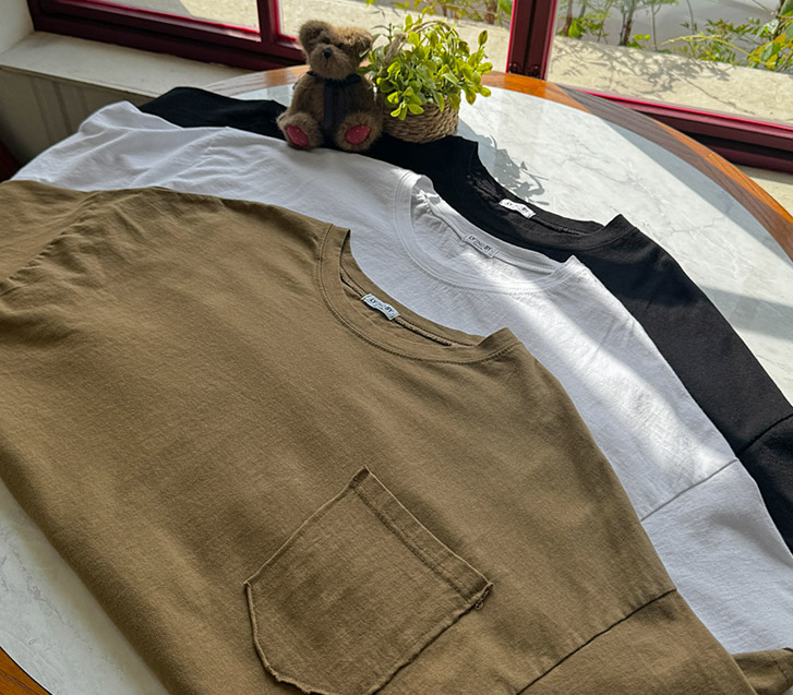 [企画セール15％]ピーカンウォッシングポケットカット7部ティーシャツ