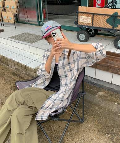 ジェニーチェックバクシーシャツシャツ