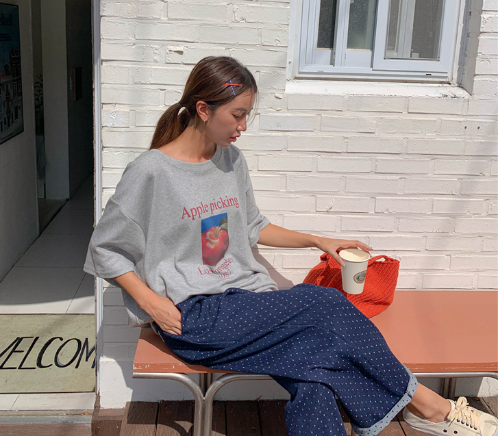 アップル悟りバクシー半そでロングTシャツ