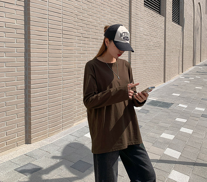 リアルベーシック長袖Tシャツ
