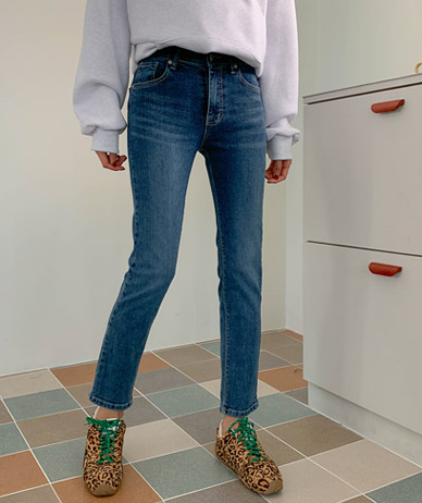 ロデック スリム デニム バンディング 日付パンツ