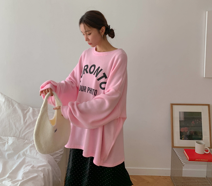 トロントレタリング 表側 長袖 ロングTシャツ