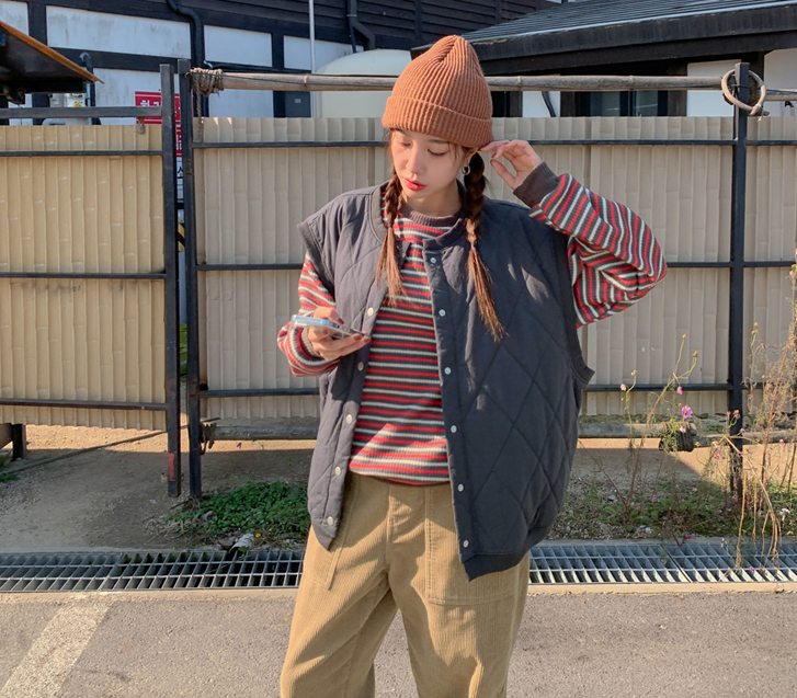 MKEシリコンウォッシュクオルティングパディングベスト