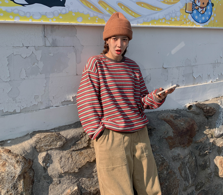 ツートーン ダンガラ 外装 ニット トレーナー