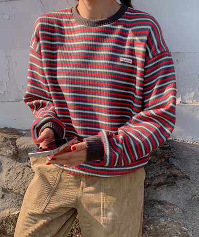 ツートーン ダンガラ 外装 ニット トレーナー