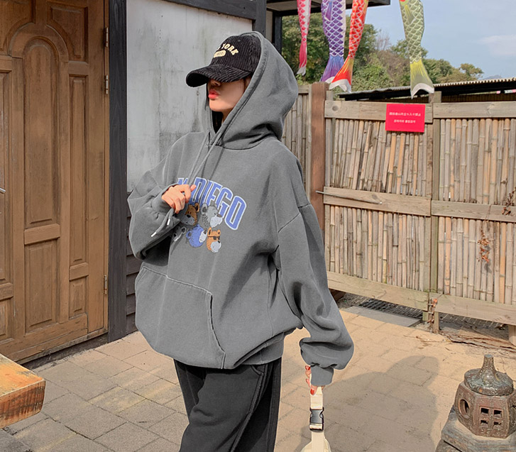 [男女共用]センディエクマピグメントオーバーフィットフードティーシャツ