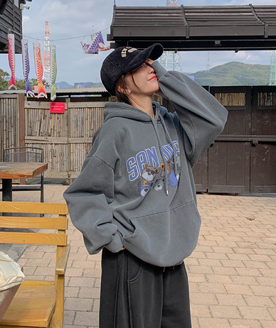 [男女共用]センディエクマピグメントオーバーフィットフードティーシャツ