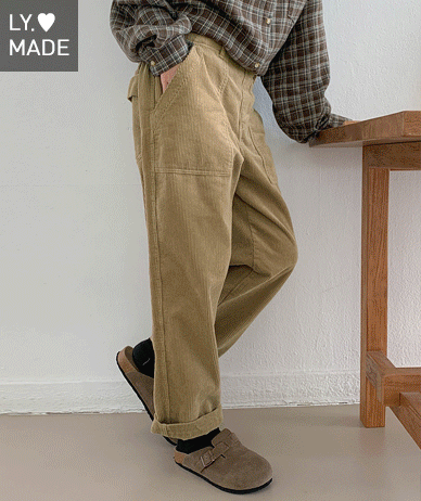 【企画セール20%】シリコンウォッシングコーデュロイポケットバンディング排気パンツ