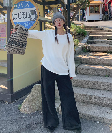 デュアアウター 長袖ニットティーシャツ