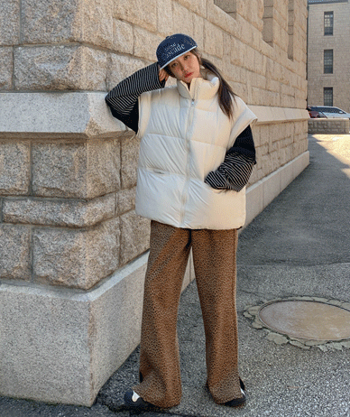 メクハイネックストリングウェロンパディングベスト