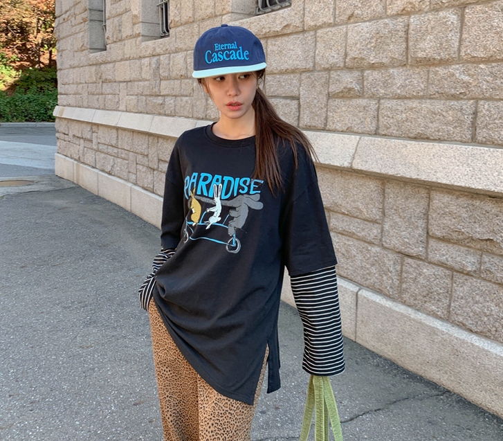 パラダイス ナソル ダンガラ レイヤード 長袖 ティーシャツ