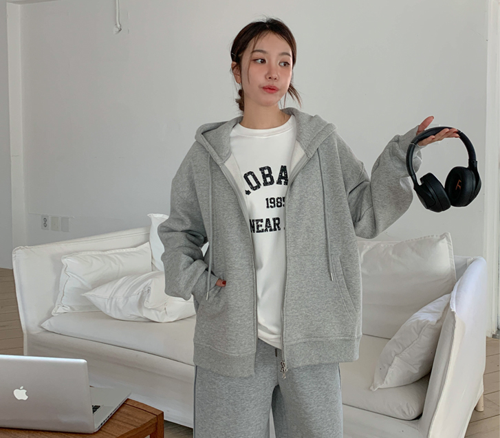 ルギー起毛ツーウェー フードジップアップ