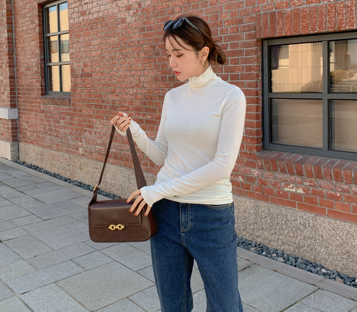 オフィススパンベーシックポロ長袖ティーシャツ