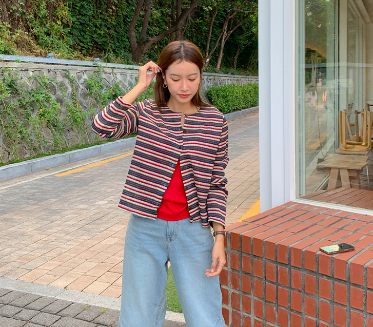 チュチュ配色ニットカーディガン