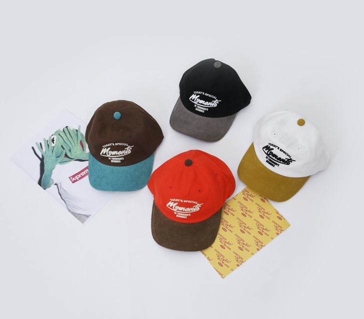 モーメント刺繍配色キャップ