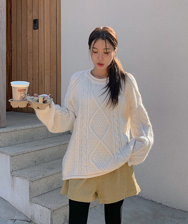 アンタックケーブルクルーラーウールニット