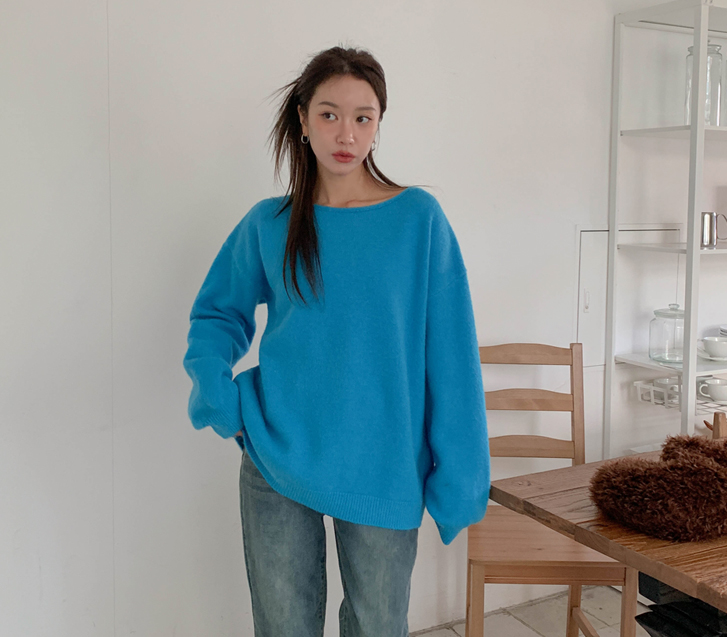 メイオボートネック長袖ニット