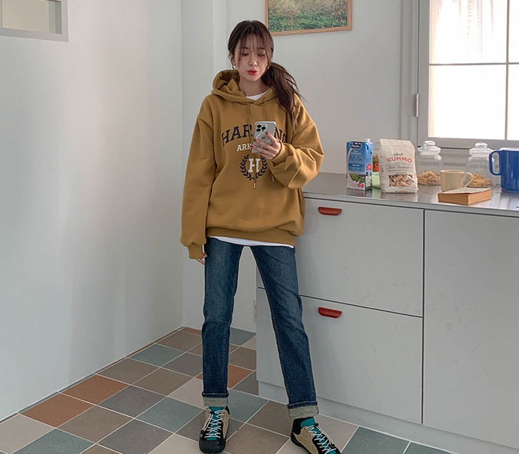 ローセンデニム起毛バンディング日付パンツ