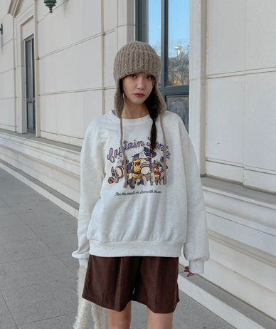 キャプテン捺染起毛トレーナー