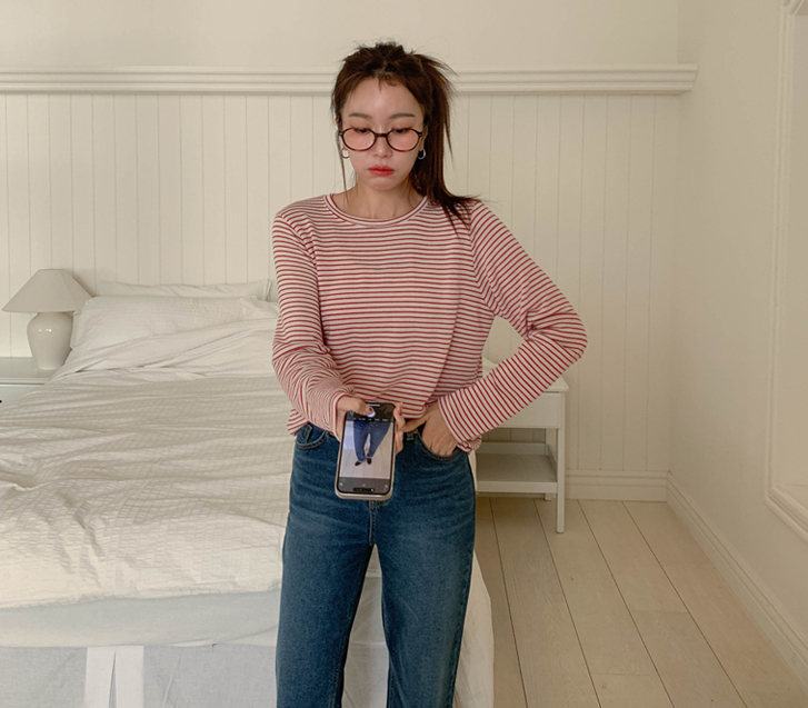 モクダンガラ起毛長袖ティーシャツ