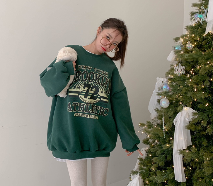 ブルックリン捺染羊毛のロングマンツーマン