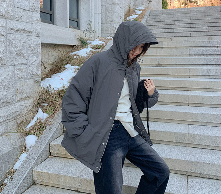 [男女共用]バルーンツウェウェロンフードバディングジャンパ