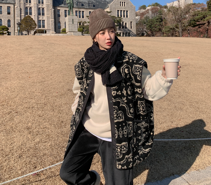 ユニパタンダンブルフリースキルティングベスト