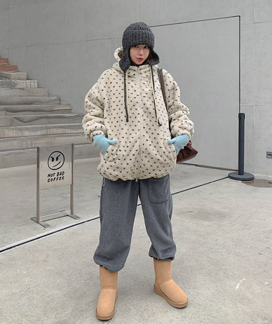 ポイントットダンブルハイネックフードザップアップジャンパ