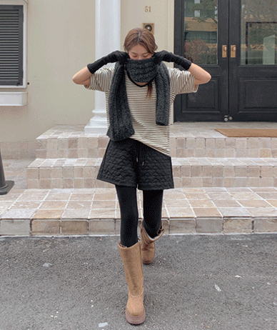 ハートキルティングバディングバンディングハーフパン