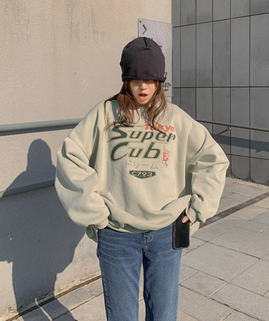 [男女共用]東京ナヘム起毛ピグメントロングトレーナー