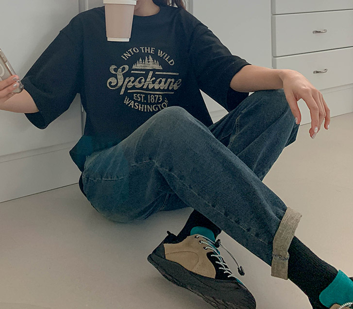 セイレン起毛バンディングデニム排気パンツ