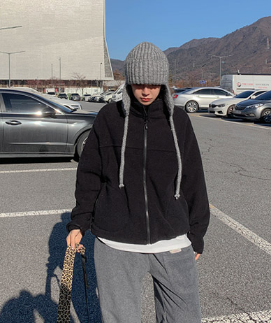 トゥグハイネック切開フリースザップアップジャンパ