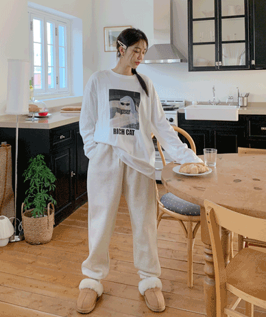 ミルクパッチ起毛ジョガーバンディングトレーニングパンツ